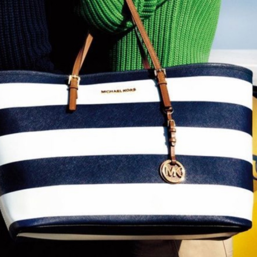 Michael Kors Jet Set Striped Travel Tote